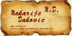 Makarije Daković vizit kartica